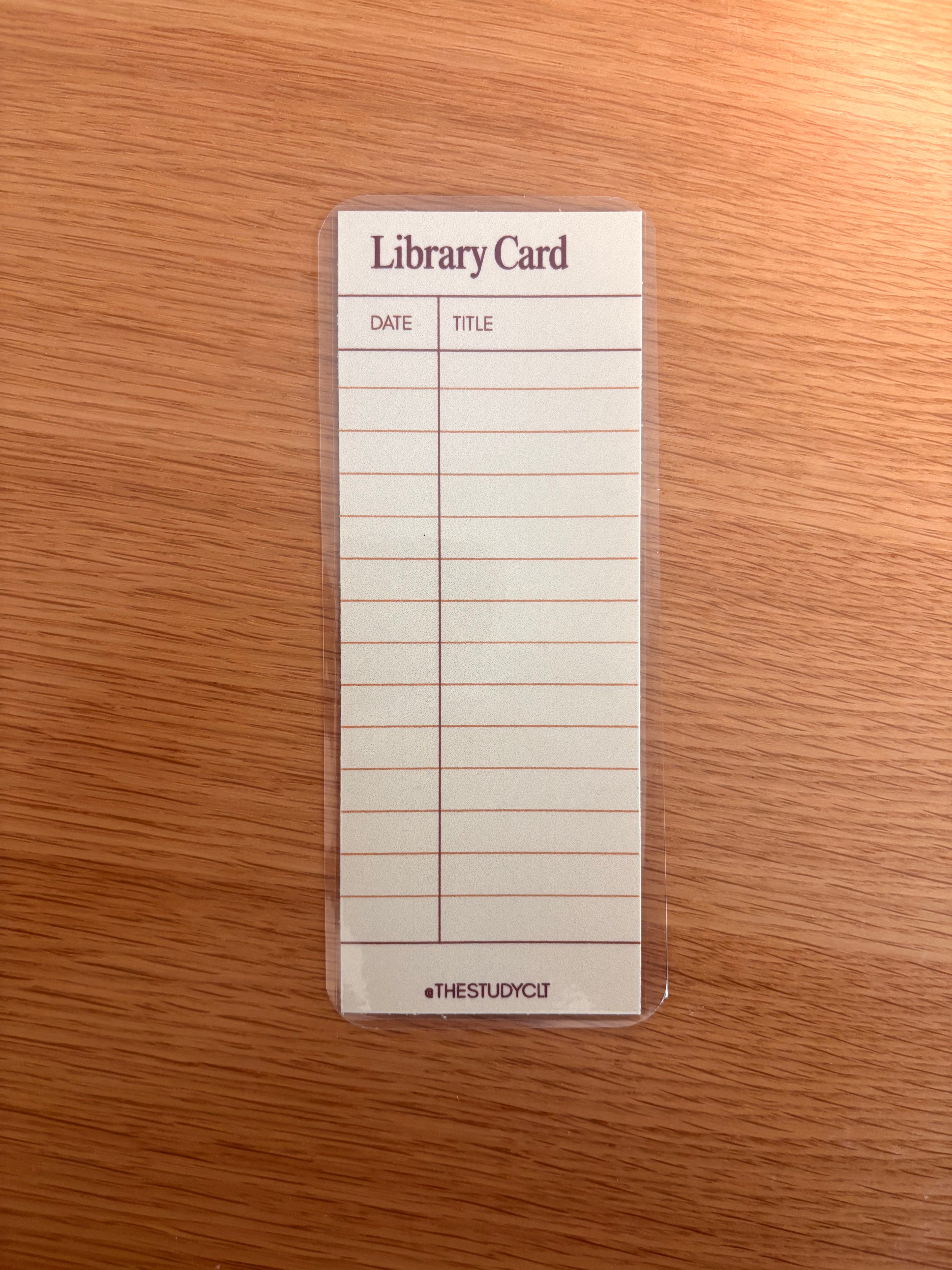 Library Card Bookmark
